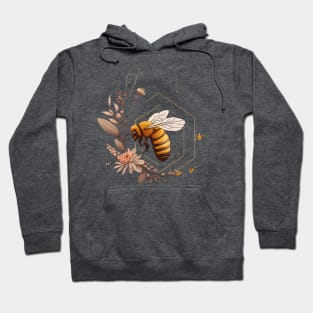 Honey Bee Gold with Peach Blossoms Hoodie